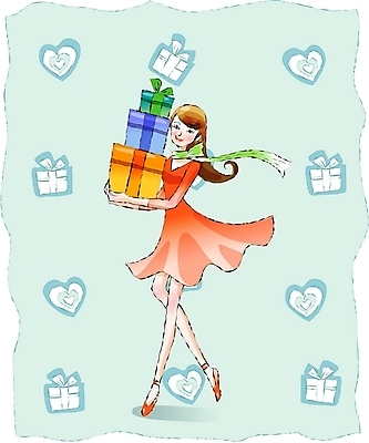 EPS 우먼라이프 라이프스타일 원피스 여자 일러스트 선물 한명 사람 20대 성인 취미 라이프 선물상자 상자 여자만 여자한명만 성인여자만 청년만 청년여자만 성인한명만 청년여자한명만 성인여자한명만 성인만 국내일러스트 1 옷 청년 생활 파일형식 벡터