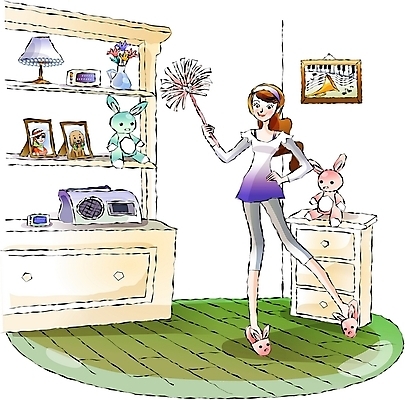 EPS 우먼라이프 라이프스타일 여자 가사 일러스트 집안 실내 한명 사람 20대 성인 취미 라이프 방 청소 먼지털기 여자만 여자한명만 성인여자만 청년만 청년여자만 성인한명만 청년여자한명만 성인여자한명만 성인만 국내일러스트 1 청년 내부 생활 파일형식 벡터