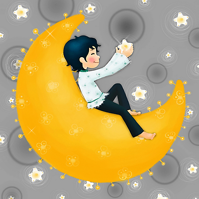 PSD 캐릭터 남자 꽃 감정 별 초등학생 어린이 일러스트 상상 페인터 한명 사람 소년 판타지 달 초승달 순수 남자만 남자한명만 어린이만 소년만 소년한명만 일러캐릭터 자연요소 식물 1 학생 컨셉 페인팅 파일형식