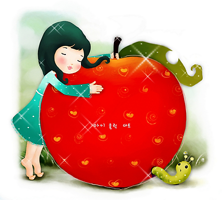PSD 캐릭터 여자 감정 초등학생 어린이 과일 일러스트 상상 페인터 한명 사람 소녀 판타지 사과 순수 여자만 여자한명만 어린이만 소녀만 소녀한명만 일러캐릭터 1 학생 컨셉 페인팅 파일형식