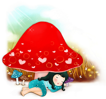 주간 PSD 캐릭터 여자 감정 초등학생 어린이 일러스트 상상 페인터 한명 사람 소녀 야외 판타지 버섯 잠 수면 순수 낮잠 여자만 여자한명만 어린이만 소녀만 소녀한명만 일러캐릭터 자연요소 1 학생 컨셉 페인팅 물 파일형식
