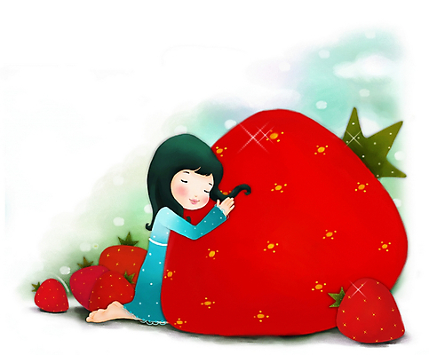주간 PSD 캐릭터 여자 감정 초등학생 어린이 과일 일러스트 상상 페인터 딸기 한명 사람 소녀 야외 판타지 순수 여자만 여자한명만 어린이만 소녀만 소녀한명만 일러캐릭터 자연요소 1 학생 컨셉 페인팅 파일형식