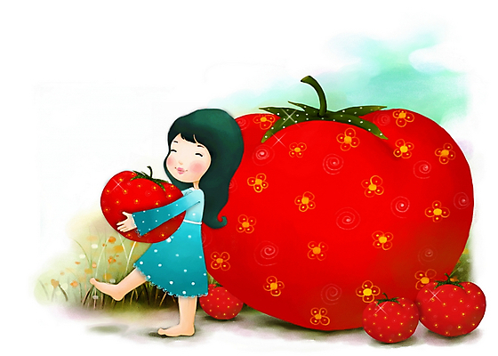 주간 PSD 캐릭터 여자 감정 초등학생 어린이 토마토 일러스트 상상 페인터 한명 사람 소녀 야외 판타지 순수 여자만 여자한명만 어린이만 소녀만 소녀한명만 일러캐릭터 자연요소 1 학생 컨셉 채소 페인팅 파일형식