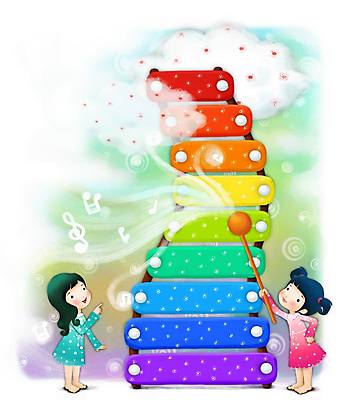 PSD 캐릭터 여자 감정 어린이 음악 연주 일러스트 상상 페인터 타악기 사람 두명 판타지 순수 실로폰 여자만 어린이만 소녀만 일러캐릭터 악기 컨셉 페인팅 문화예술 파일형식