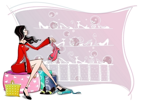 EPS 우먼라이프 라이프스타일 잡화 여자 패션 구두 신발 일러스트 한명 사람 20대 성인 쇼핑 상점 하이힐 여자만 여자한명만 성인여자만 청년만 청년여자만 성인한명만 청년여자한명만 성인여자한명만 성인만 국내일러스트 1 청년 생활 여성화 파일형식 벡터