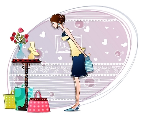 EPS 전신 모델 우먼라이프 라이프스타일 여자 패션 포즈 가방 일러스트 목걸이 탁자 한명 사람 20대 성인 쇼핑 쇼핑백 상점 꽃병 핸드백 보석 여자만 여자한명만 성인여자만 청년만 청년여자만 성인한명만 청년여자한명만 성인여자한명만 성인만 국내일러스트 1 잡화 꽃 가구 장신구 청년 생활 광석 파일형식 벡터