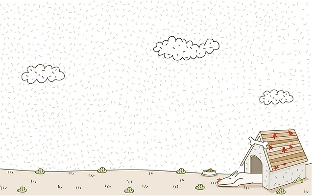 EPS 동물 구름 척추동물 육지동물 사계절 계절 백그라운드 일러스트 포유류 자연 하늘 사람없음 야외 가을 개 낮잠 개집 가을배경 국내일러스트 자연요소 잠 생태계 애견용품 파일형식 벡터 가을_계절