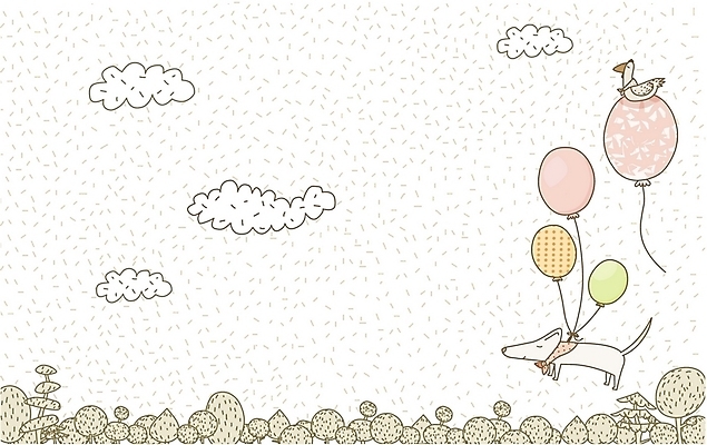 EPS 동물 구름 척추동물 육지동물 사계절 계절 백그라운드 일러스트 포유류 자연 하늘 사람없음 야외 가을 닭 개 풍선 가을배경 국내일러스트 자연요소 조류 생태계 파일형식 벡터 가을_계절