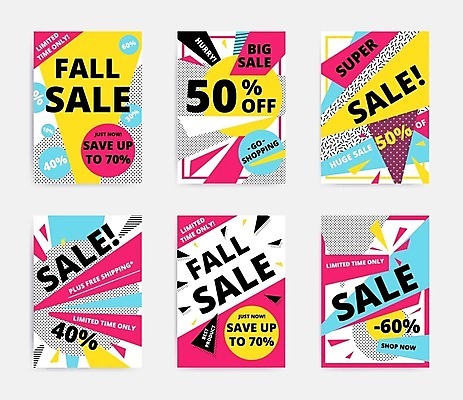 EPS 해외이미지 템플릿 디자인 배너 계절 포스터 스티커 패턴 일러스트 사람없음 쇼핑 세트 라벨 세일 플랫 천 사인 쿠폰 팝아트 기하학 마케팅 재고정리 특별함 멤피스디자인 해외202004 해외일러스트 컨셉 무늬 프레임 직물 그림 파일형식 벡터