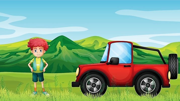 EPS 해외이미지 클립아트 식물 구름 남자 밭 일러스트 자동차 자연 놀이 하늘 산 풍경 소년 야외 그래픽 빨간색 초록색 파란색 계곡 거울 바퀴 잡초 만화 지프 언덕 그림 장면 비포장도로 오프로드 해외202004 해외일러스트 자연요소 도로 어린이 육상교통 컬러 농업 승용차 사람 생태계 파일형식 벡터