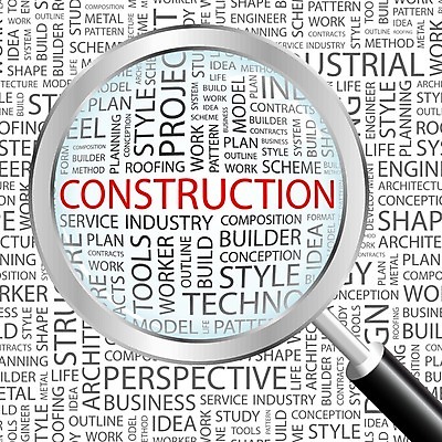 EPS 해외이미지 디자인 건축 산업 백그라운드 컨셉 일러스트 건축양식 텍스트 돋보기 설계 주택 아이디어 사람없음 건물 빨간색 단어 회색 확대 개발 건축업자 프로젝트 해외202004 해외일러스트 문자 건축물 컬러 파일형식 벡터