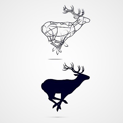 EPS 해외이미지 모양 동물 템플릿 디자인 실루엣 백그라운드 크리스마스 일러스트 사슴 뿔 사람없음 그래픽 달리기 검은색 흰색 스케치 그림 심플 순록 엘리먼트 해외202004 해외일러스트 기념일 컬러 포유류 모션 촬영기법 미술 파일형식 벡터