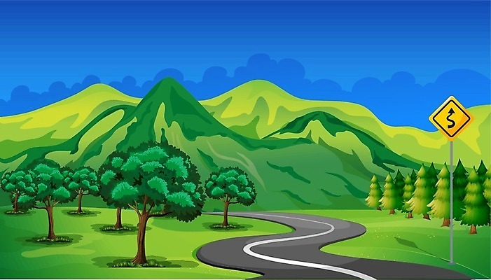 EPS 해외이미지 나무 식물 도로 길 여행 잎 곡선 일러스트 하늘 화살 산 거리 야외 그래픽 초록색 파란색 노란색 회색 나뭇가지 가리킴 소나무 잡초 오솔길 방향 사인 그림 좁은 다이아몬드 시멘트 굴곡 루트 방법 콘크리트 정확 해외202004 해외일러스트 선 컬러 컨셉 교통시설 손짓 보석 파일형식 벡터