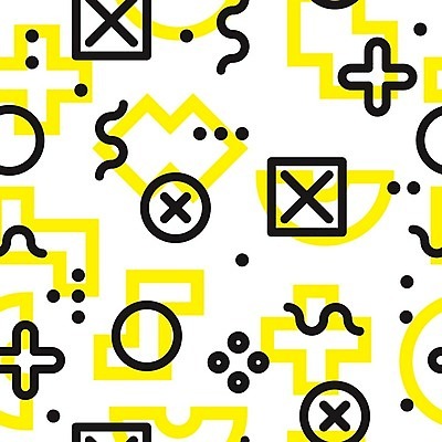 EPS 해외이미지 모양 디자인 선 백그라운드 패턴 일러스트 추상 사람없음 그래픽 노란색 검은색 원형 플랫 기하학 팝 스타일 멤피스디자인 해외202004 해외일러스트 도형 컬러 무늬 파일형식 벡터