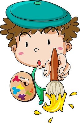 EPS 해외이미지 모자 학생 남자 행복 어린이 클리핑패스 일러스트 놀이 사람 소년 숫자 노란색 페인트 유치원 붓 팔레트 만화 스케치 흰배경 그림 심플 예술가 페인트붓 화가 프랑스어 고립 해외202004 해외일러스트 직업 문자 잡화 교육 감정 컬러 백그라운드 미술 흰색 파일형식 벡터