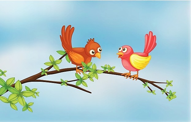 EPS 해외이미지 나무 식물 동물 구름 커플 여자 남자 분홍색 잎 2 날개 오렌지 일러스트 조류 하늘 대화 그래픽 초록색 파란색 컬러풀 노란색 나뭇가지 막대기 만화 왼쪽 그림 얇은 많음 해외202004 해외일러스트 자연요소 컬러 컨셉 과일 관계 말하기 사람 방향 파일형식 벡터