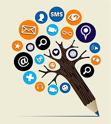 EPS 해외이미지 나무 식물 교육 지구 일러스트 수업 사람없음 초록색 세트 연필 지구본 오디오 해외202004 해외일러스트 컬러 학용품 전자제품 필기구 파일형식 벡터