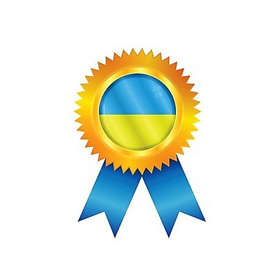 EPS 해외이미지 배너 유럽 리본 일러스트 사람없음 파란색 세계 노란색 라벨 경쟁 깃발 상패 트로피 메달 심볼 배지 광택 우크라이나 해외202004 해외일러스트 나라 컬러 컨셉 프레임 상_우승 상_상패 파일형식 벡터