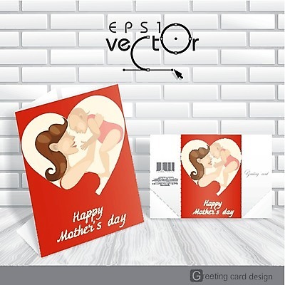 EPS 해외이미지 여자 행복 일러스트 가족 사랑 성인 두명 하트 축하 아기 어머니의날 해외202004 해외일러스트 모양 기념일 감정 컨셉 관계 사람 미국문화 파일형식 벡터