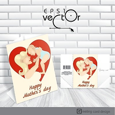 EPS 해외이미지 여자 행복 일러스트 가족 사랑 성인 두명 하트 축하 아기 어머니의날 해외202004 해외일러스트 모양 기념일 감정 컨셉 관계 사람 미국문화 파일형식 벡터