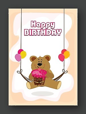 EPS 해외이미지 배너 행복 포스터 일러스트 선물 이벤트 팜플렛 사람없음 파티 케이크 활발 곰인형 축하 생일 초대 축하카드 생일축하 풍선 생일카드 해외202004 해외일러스트 기념일 감정 인형 컨셉 디저트 카드_감사 파일형식 벡터