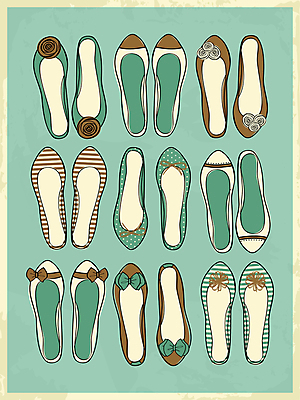 포토 JPG 해외이미지 디자인 백그라운드 신발 일러스트 사람없음 그래픽 파란색 세트 갈색 유행 수확 플랫 우아함 수집 활 질감 발레리나 복고 그런지 엘리먼트 해외202004 해외포토 컬러 컨셉 농업 발레 파일형식