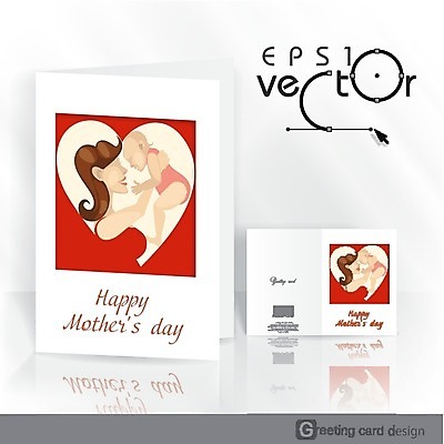 EPS 해외이미지 여자 행복 일러스트 가족 사랑 성인 두명 하트 축하 아기 엽서 어머니의날 해외202004 해외일러스트 모양 기념일 감정 컨셉 관계 사람 편지 미국문화 파일형식 벡터