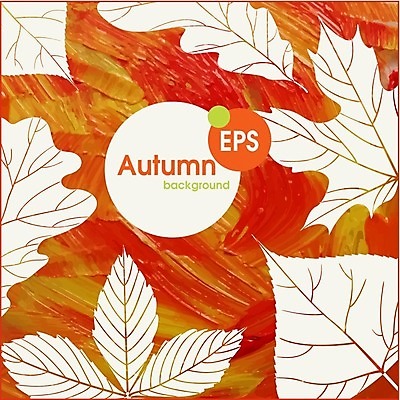 EPS 해외이미지 식물 백그라운드 단풍 잎 일러스트 자연 수채화 사람없음 빨간색 초록색 노란색 가을 기름 밤 해외202004 해외일러스트 계절 음식 컬러 견과류 생태계 파일형식 벡터