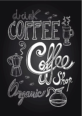 EPS 해외이미지 디자인 배너 커피 음료 음식 백그라운드 일러스트 텍스트 프레임 타이포그라피 사람없음 컵 단어 상점 검은색 칠판 카페 흰색 분필 복고 카페테리아 카페인 특별함 스타일 맛있는 해외202004 해외일러스트 문자 식기 컬러 컨셉 초크 파일형식 벡터