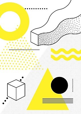 EPS 해외이미지 모양 디자인 포스터 선 백그라운드 패턴 일러스트 추상 사람없음 그래픽 장식 노란색 검은색 흰색 점 원형 기하학 팝 멤피스디자인 해외202004 해외일러스트 도형 컬러 무늬 파일형식 벡터