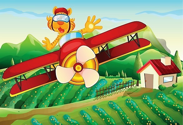 EPS 해외이미지 나무 식물 동물 잎 밭 채소 일러스트 자연 하늘 생물 산 비행기 사람없음 야외 빨간색 초록색 농작물 울타리 농가 농장 농경지 운전 호랑이 농부 파일럿 언덕 그림 외양간 밭일 해외202004 해외일러스트 직업 컬러 농업 포유류 항공교통 모션 대중교통 담장 생태계 파일형식 벡터