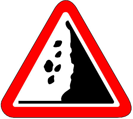 EPS 클립아트 문자 기호 상징 일러스트 사람없음 표지판 심볼 도로표지판 낙석도로 낙석주의 국내일러스트 도로 알림판 경고 파일형식 벡터