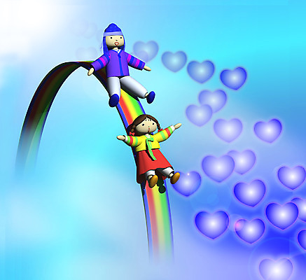 JPG 캐릭터 전통 여자 남자 어린이 무지개 일러스트 상상 자연 사람 컴퓨터그래픽 3D 꿈 하트 미끄럼틀 한복 민속 동화나라 애니메이션 어린이만 일러캐릭터 자연요소 모양 한국전통 동화 그래픽 놀이기구 전통의상 디지털합성 생태계 파일형식