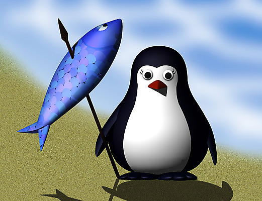 JPG 동물 척추동물 캐릭터 바다 동물캐릭터 일러스트 어류 해변 사람없음 컴퓨터그래픽 3D 새캐릭터 펭귄 사냥 동화나라 애니메이션 펭귄캐릭터 작살 일러캐릭터 조류 동화 그래픽 수중동물 디지털합성 파일형식