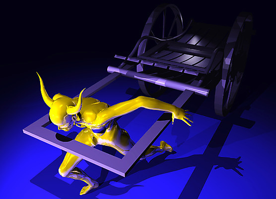 JPG 육상교통 일러스트 사람없음 컴퓨터그래픽 그래픽 3D 수레 악마 인력거 국내일러스트 교통수단 카트 디지털합성 파일형식