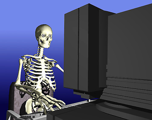 JPG 일러스트 뼈 해골 사람없음 컴퓨터그래픽 전자제품 컴퓨터 3D 모니터 키보드 장기 근골격기관 휴먼 국내일러스트 신체 그래픽 장기_의학 디지털합성 파일형식