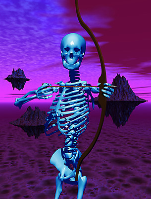 JPG 일러스트 화살 뼈 해골 사람없음 컴퓨터그래픽 3D 장기 근골격기관 활 양궁 휴먼 국내일러스트 스포츠 신체 그래픽 장기_의학 디지털합성 파일형식