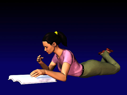 JPG 전신 여자 엎드리기 일러스트 휴식 사람 취미 컴퓨터그래픽 책 독서 3D 휴먼 여자만 국내일러스트 컨셉 모션 그래픽 디지털합성 파일형식