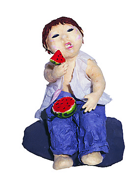 포토 JPG 한국문화 한국전통 남자 어린이 인형 과일 수박 한명 사람 소년 닥종이인형 남자만 남자한명만 어린이만 소년만 소년한명만 국내포토 1 동양문화 전통 한국 파일형식