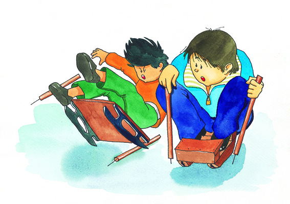 JPG 주간 한국문화 한국전통 전통 남자 겨울 일러스트 놀이 사람 야외 두명 전통놀이 썰매 빙판 썰매타기 일반 남자만 국내일러스트 자연요소 동양문화 계절 한국 파일형식