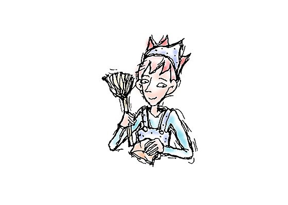 EPS 클립아트 남자 가사 일러스트 한명 사람 앞치마 빗자루 청소 걸레 빨간머리 남자만 남자한명만 국내일러스트 1 헤어스타일 청소도구 파일형식 벡터