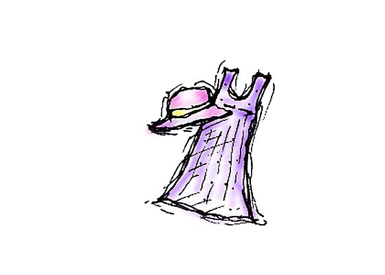 EPS 클립아트 모자 드레스 옷 원피스 일러스트 사람없음 민소매 보라색 나시원피스 국내일러스트 잡화 컬러 상의 파일형식 벡터