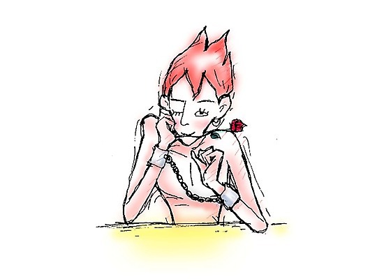 EPS 클립아트 여자 남자 일러스트 한명 사람 상반신 20대 성인 장미 누드 수갑 빨간머리 변태 청년만 성인만 국내일러스트 1 헤어스타일 꽃 청년 파일형식 벡터