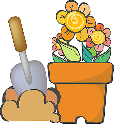 EPS 식물 꽃 화분 일러스트 사람없음 흙 모종삽 분갈이 국내일러스트 삽 원예 파일형식 벡터