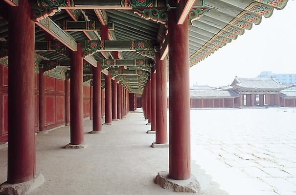 포토 JPG 주간 한국문화 한국전통 전통 시설물 건축 사람없음 야외 문 궁전 세계문화유산 문화재 기둥 단청 대문 창덕궁 국내포토 자연요소 동양문화 건축물 고건축 한국 파일형식