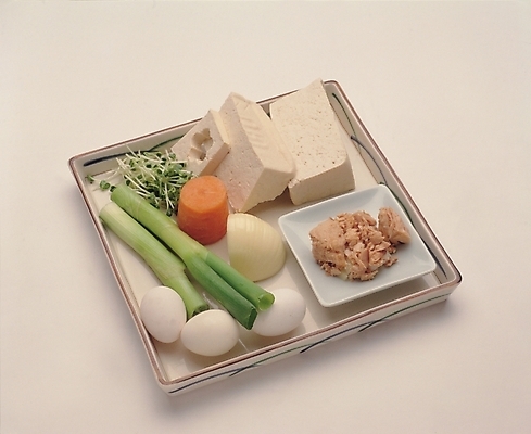 포토 JPG 그릇 접시 식재료 양파 쟁반 사람없음 계란 알 당근 참치 두부 파 숙주 숙주나물 국내포토 식기 채소 뿌리채소 어류 나물 파일형식