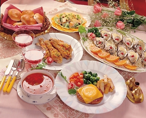 포토 JPG 식물 그릇 접시 웰빙 꽃 음식 빵 포크 오렌지 치즈 수저 스테이크 사람없음 치킨 샐러드 굴 닭 나이프 해산물 제빵 안개꽃 굴요리 코스요리 국내포토 식기 과일 조류 어패류 유제품 서양음식 요리 제과제빵 칼 닭고기요리 한해살이풀 파일형식