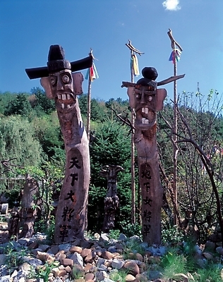 포토 JPG 주간 나무 식물 전통 종교 문화 종교용품 산 사람없음 야외 무속 무속신앙용품 장승 천하대장군 국내포토 자연요소 파일형식