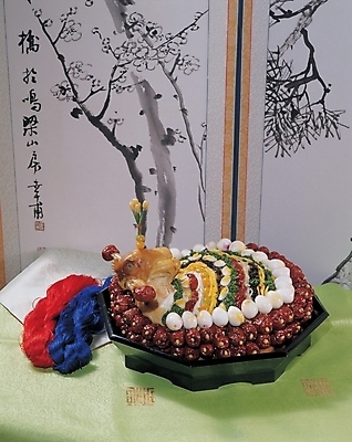 포토 JPG 한국문화 한국전통 한식 음식 결혼 요리 사람없음 전통음식 닭 전통의례 병풍 폐백 폐백음식 국내포토 동양문화 전통 조류 한국 이벤트 파일형식