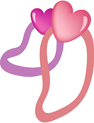 EPS 잡화 줄 일러스트 장신구 사람없음 하트 고무줄 머리끈 국내일러스트 모양 파일형식 벡터